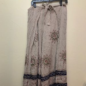 Swim suit cover up wrap tie pants.